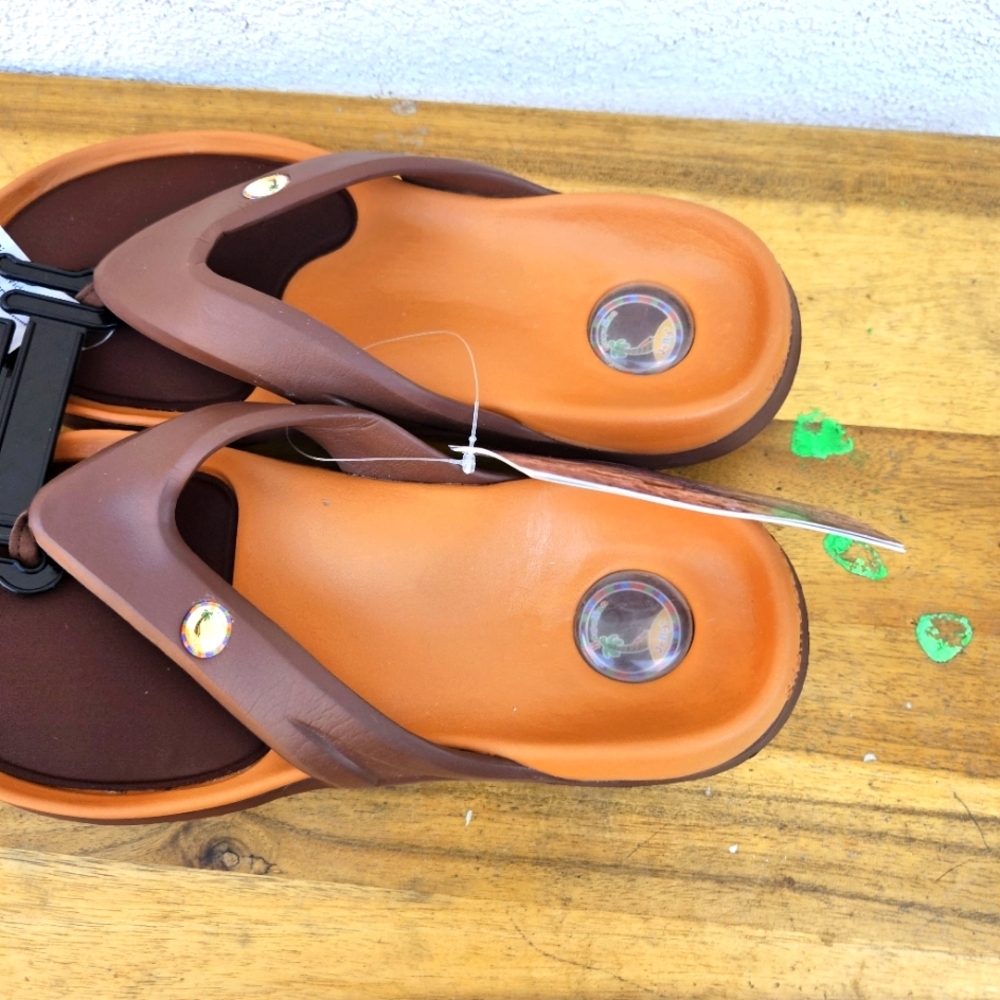 Hawaiian Jellys Ultra Comfort A'a Brown Lava Unisex Sandals Women's Size 10 - Picture 10 of 16
